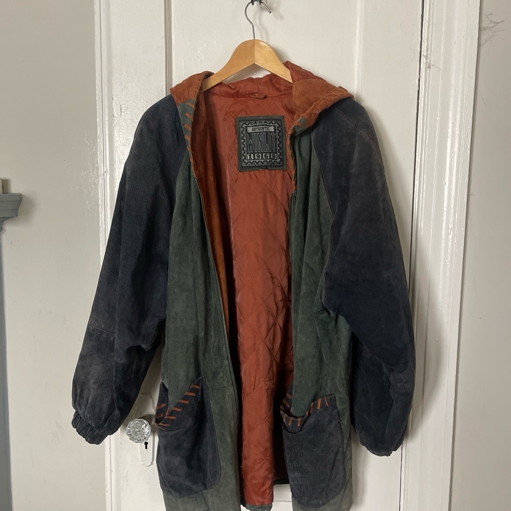 Vintage 1969 Black and Green Windbreaker with Relaxed Fit and Stand-Up Collar